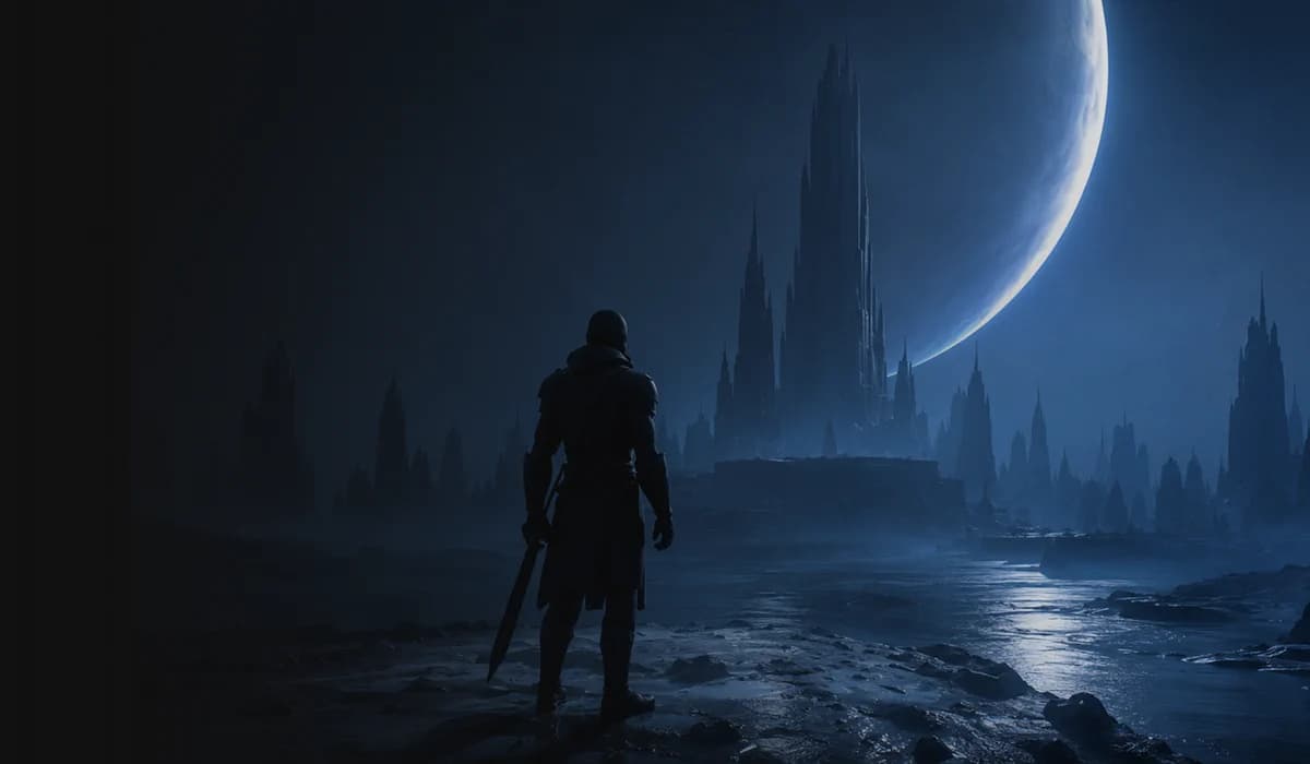 Key art for Tides of Aethra, showing the game's world and atmosphere